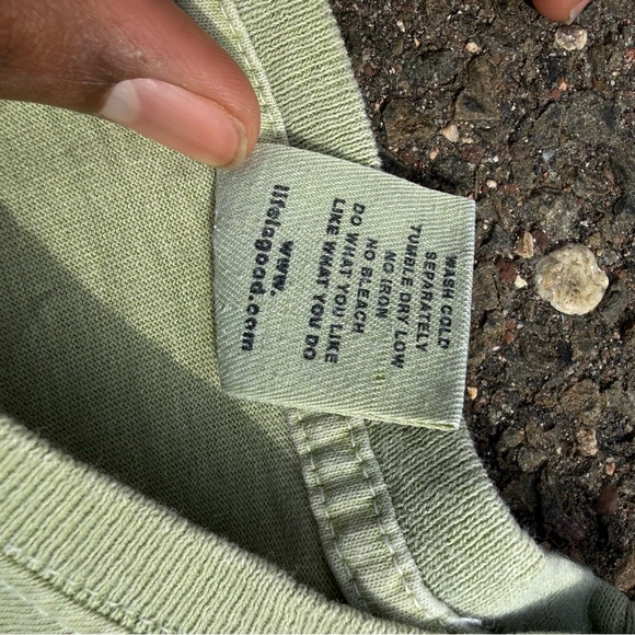 Life Is Good Light Sage Long Sleeve Tee with Small Navy Graphic - Picture 4 of 6